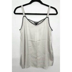 New w/Tags Eileen Fisher - Stretch Silk Charmeuse Lace Trim Cami, Bone, sz Med